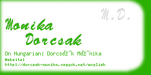 monika dorcsak business card